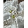 10K YELLOW GOLD PERIDOT & DIAMOND EARRINGS LENGHT 0.7 Inch