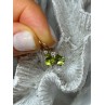 10K YELLOW GOLD PERIDOT & DIAMOND EARRINGS LENGHT 0.7 Inch