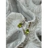 10K YELLOW GOLD PERIDOT & DIAMOND EARRINGS LENGHT 0.7 Inch
