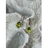 10K YELLOW GOLD PERIDOT & DIAMOND EARRINGS LENGHT 0.7 Inch