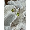 10K YELLOW GOLD PERIDOT & DIAMOND EARRINGS LENGHT 0.7 Inch