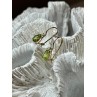 10K YELLOW GOLD PERIDOT & DIAMOND EARRINGS LENGHT 0.7 Inch