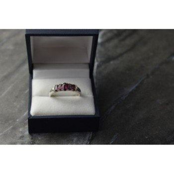 925 Sterling Silver Rubellite Ring Size 10