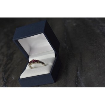 925 Sterling Silver Rubellite Ring Size 10