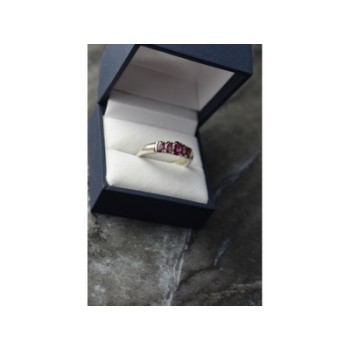 925 Sterling Silver Rubellite Ring Size 10