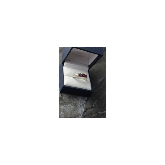 925 Sterling Silver Rubellite Ring Size 10