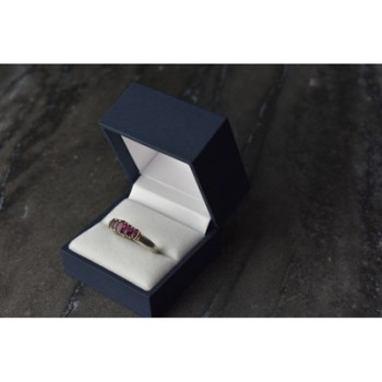 925 Sterling Silver Rubellite Ring Size 10