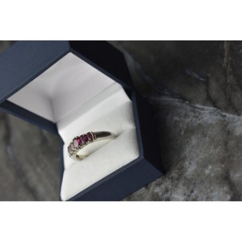 925 Sterling Silver Rubellite Ring Size 10