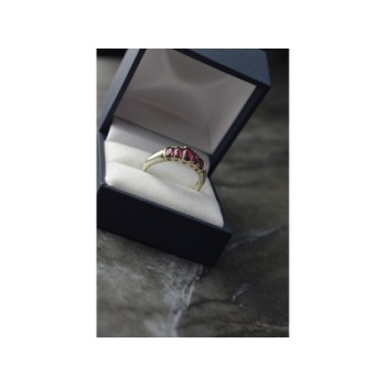 925 Sterling Silver Rubellite Ring Size 10