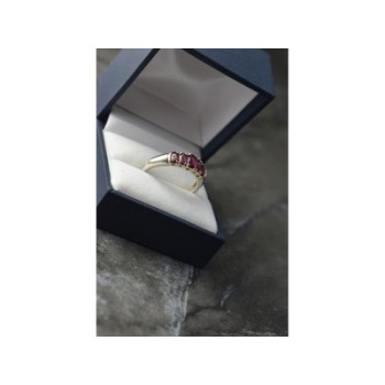 925 Sterling Silver Rubellite Ring Size 10