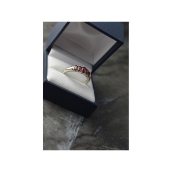 925 Sterling Silver Rubellite Ring Size 10