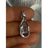 Elegant 925 Sterling Silver Diamonds Pendant Length 1.10 Inch