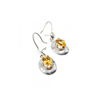 925 Sterling Silver Yellow Tourmaline Earrings