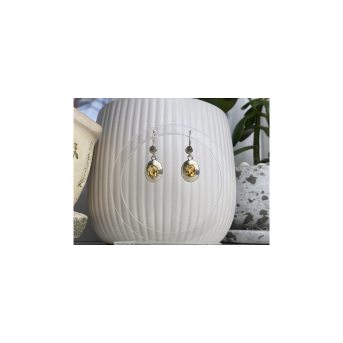 925 Sterling Silver Yellow Tourmaline Earrings