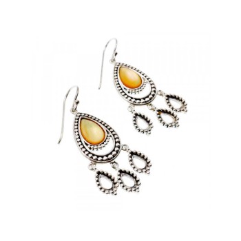 Vintage 925 Sterling Silver Agate Earrings