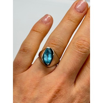 925 Sterling Silver Topaz Ring Size 5.5