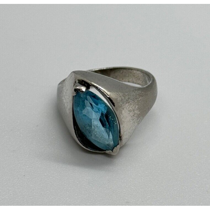 925 Sterling Silver Topaz Ring Size 5.5