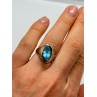 925 Sterling Silver Topaz Ring Size 5.5
