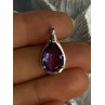 Classy 925 Sterling Silver Amethyst Pendant Length 0.90 Inch