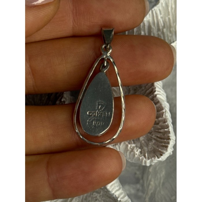 Vintage 925 Sterling Silver Carnelian Pendant Length 1.60 Inch