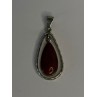 Vintage 925 Sterling Silver Carnelian Pendant Length 1.60 Inch