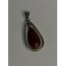 Vintage 925 Sterling Silver Carnelian Pendant Length 1.60 Inch