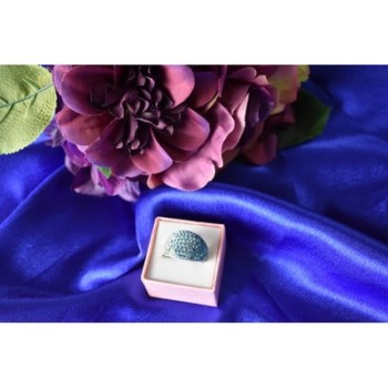 925 Sterling Silver Blue & White CZ Ring Size 6.5