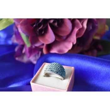 925 Sterling Silver Blue & White CZ Ring Size 6.5