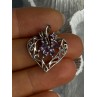 925 Sterling Silver Amethyst Heart Pendant Length 1 Inch