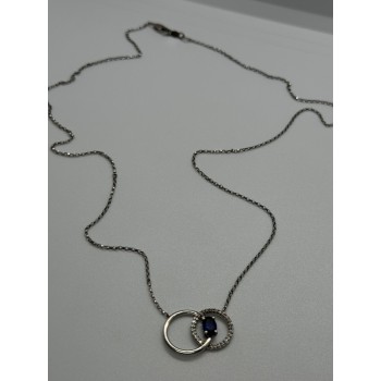 925 STERLING SILVER  SAPPHIRE & BERYL NECKLACE