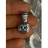925 Sterling Silver Blue Topaz Pendant Length 1 Inch