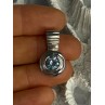 925 Sterling Silver Blue Topaz Pendant Length 1 Inch