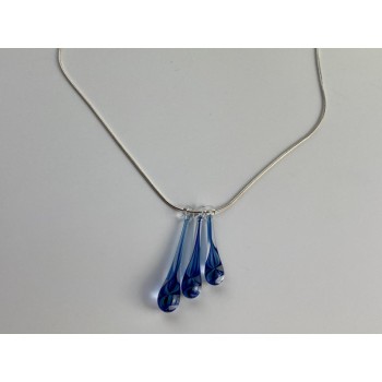 925 Sterling Silver Jewelry Glass Chain with  Pendant