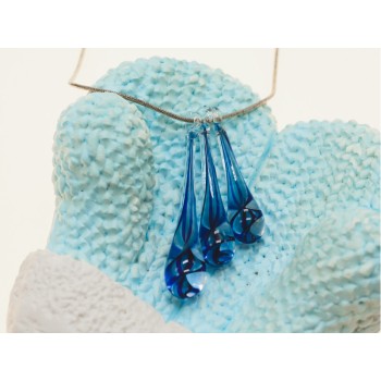 925 Sterling Silver Jewelry Glass Chain with  Pendant