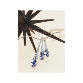 925 Sterling Silver Jewelry Glass Chain with  Pendant