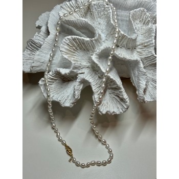 14K YELLOW GOLD CLASP FRESH WATER PEARL NECKLACE 16 Inch