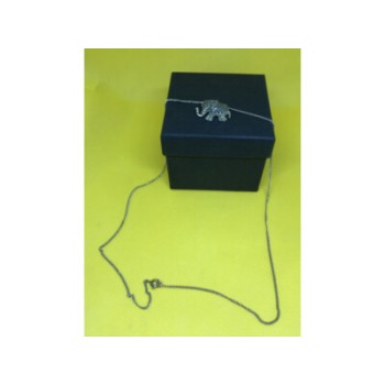 925 Sterling Silver CZ Elephant Chain With Pendant