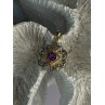925 Sterling Silver Gold Plated Amethyst Pendant Length 1 Inch