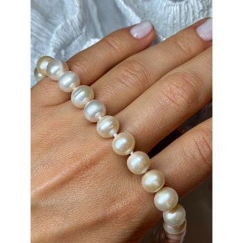 14K YELLOW GOLD CLASP FRESH WATER PINK PEARL NECKLACE 18 Inch