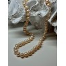 14K YELLOW GOLD CLASP FRESH WATER PINK PEARL NECKLACE 18 Inch