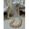 14K YELLOW GOLD CLASP FRESH WATER PINK PEARL NECKLACE 18 Inch