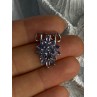 925 Sterling Silver Tanzanite Flower Pendant Length 0.80 Inch