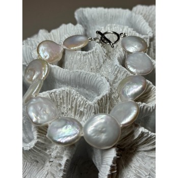 925 STERLING SILVER WATER FRESH PEARL BRACELET LENGTH 8 Inch