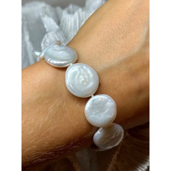 925 STERLING SILVER WATER FRESH PEARL BRACELET LENGTH 8 Inch