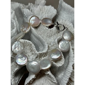 925 STERLING SILVER WATER FRESH PEARL BRACELET LENGTH 8 Inch