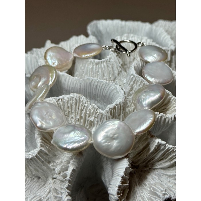 925 STERLING SILVER WATER FRESH PEARL BRACELET LENGTH 8 Inch