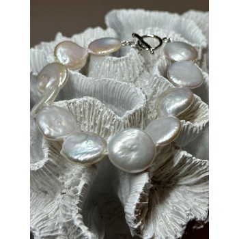 925 STERLING SILVER WATER FRESH PEARL BRACELET LENGTH 8 Inch