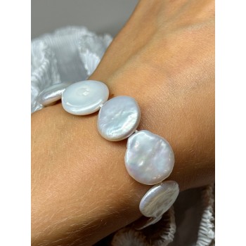 925 STERLING SILVER WATER FRESH PEARL BRACELET LENGTH 8 Inch