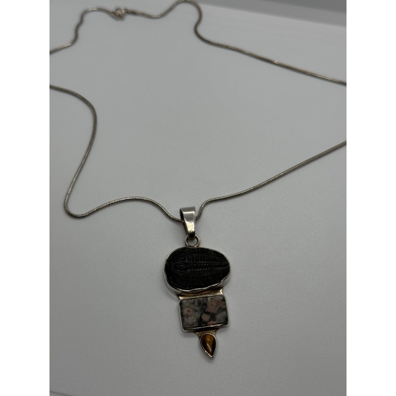 925 STERLING SILVER AGATE NECKLACE