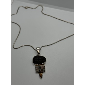 925 STERLING SILVER AGATE NECKLACE